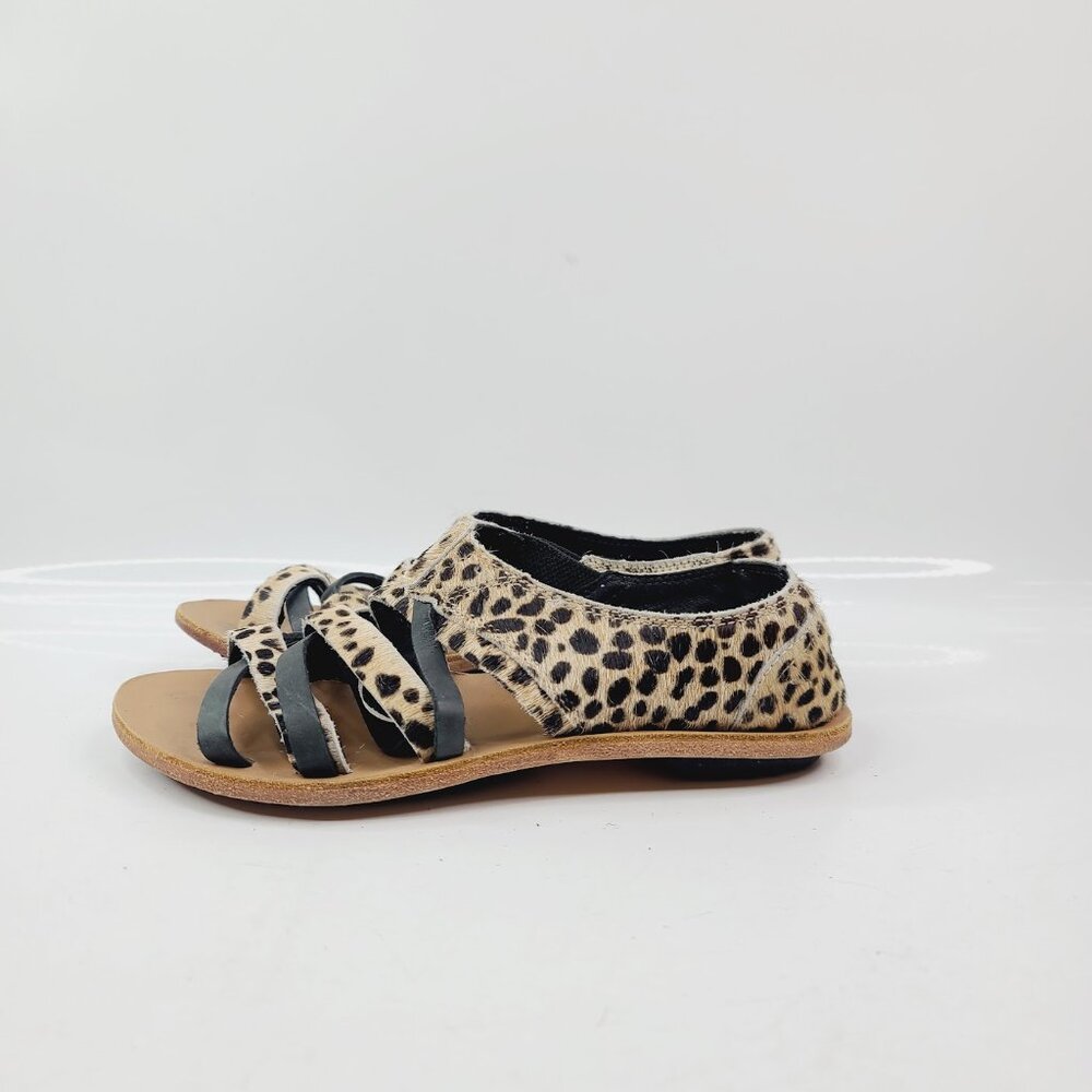Sorel Women's Beige Black Rare Lack Shore Horse Hair Slingback Sandal Size US 7